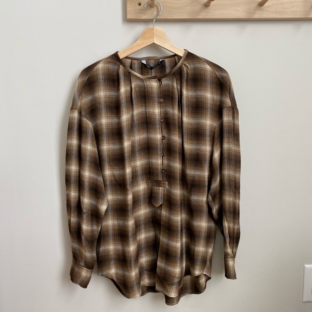 Zara plaid top